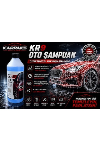 Karpaks Kr9 Oto Şampuan 1 Lt Yoğun Köpüklü Profesyonel Araç Şampuanı