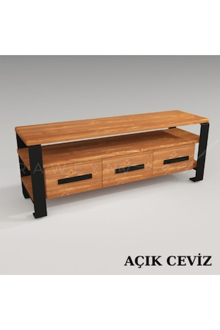 Raweyn Sea Doğal Ahşap Tv Ünitesi - 140cm Açık Ceviz