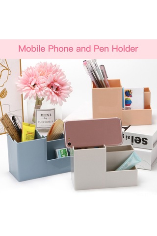 Dianziye Ofis Masa Düzenleyici: Telefon Tutucu Ve Kalemlik - Gri Renkli Çok Amaçlı Masa Gereci Diğer