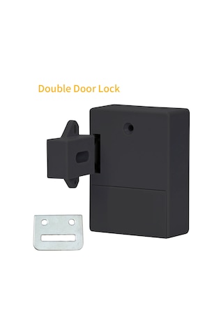 Akıllı Sensörlü Dolap Kilidi Yapışkan Gizli Çekmece Kilidi Ayakkabı Dolabı Gardırop Banyo İndüktif Dijital Kilit Çift Açılan Kapı İçin Siyah T3