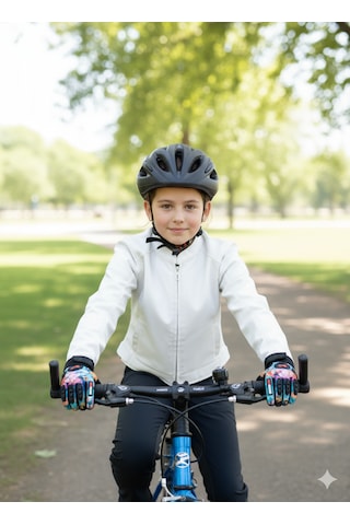 Çocuk Motosiklet & Bisiklet Eldiveni Çiçek Desenli - Güvenli Sürüş Için