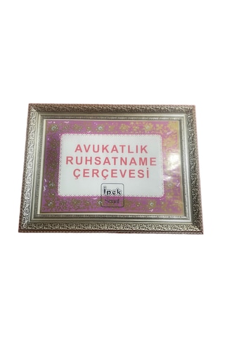Avukatlık Ruhsatname Çerçevesi Gümüş Varaklı - 33x48 - Hakiki Cam