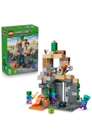 LEGO® Minecraft® Zombi Zindanı 21587 - 8 Yaş ve Üzeri Çocuklar için 3 Zombi Figürü İçeren Yaratıcı Oyuncak Yapım Seti (284 Parça)