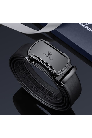 Williampolo Business Hakiki Deri Metal Toka Erkek Kemer Siyah