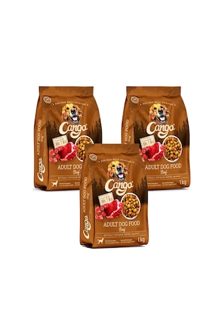 Cango Biftekli Konserve Yetişkin Köpek Maması 3 x 1 KG