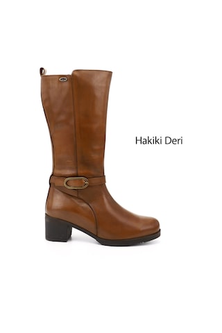 Gönderi(R) Gönderi R Kadın Taba Antik Kalın Topuklu Hakiki Deri Çizme Gkzc13444502 Taba