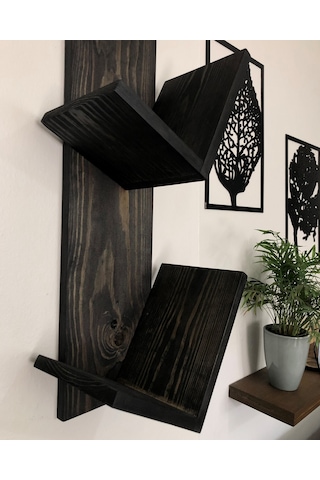 O&Awood Doğal Ahşap Kitaplık, Dekoratif Tasarım Ahşap Vintage Kitaplık, R (497955121)