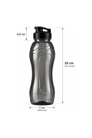 750 Ml Sert Plastik Su Matarası Kilitli Kapaklı, Bpa Free Su Şişesi 3 Renk Seçeneği İle Siyah