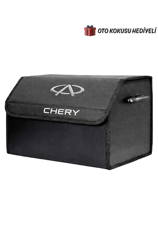 Chery Marka Logolu Oto Bagaj Organizer Çanta Oto Bagaj Çantası 2 Bölmeli Suni Deri Boyutlar : 48 Cm X 31 Cm X 29 Cm
