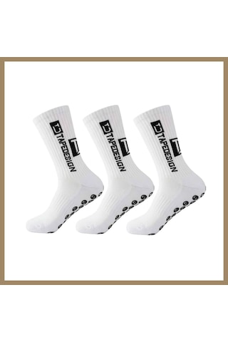 Kahveci.store Kaydırmaz Çorap 3 Lü Futbol Basketbol Tenis Erkek Spor Çorap, Beyaz, Kaymaz Çorap Tabanlı, Dikişsiz Ve Parfümlü, Yüksek Kalite 22