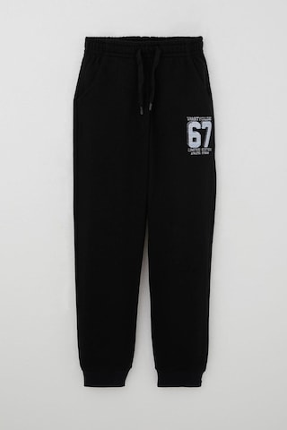 Breeze Erkek Çocuk Eşofman Alt Nakışlı Bağcık Akesuarlı 4-8 Yaş, Siyah Siyah