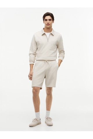 Tommy Hilfiger Essentıal Terry Sweatshort Erkek Bej Eşofman Altı - Mw0mw37240