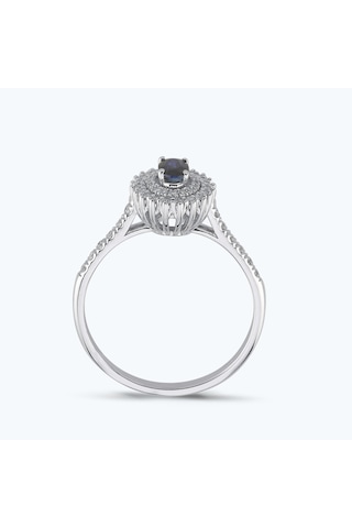 Altınbaş Pırlanta Safir Oval Yüzük Pehl017s-14k