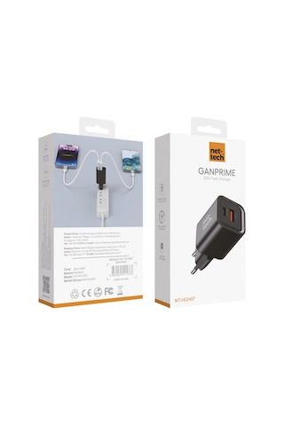 Nettech ENT-HCH07 2 Girişli 33W Gan PD+QC Şarj Adaptörü
