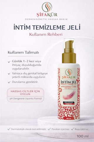 Şifakür İntim Temizleme Jeli Ph Dengeli Hassas Bölge Bakım 100ml