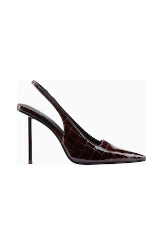 Femme La G63 120 Exotic Burgundy Vegan Deri, Slingback Stiletto Bordo