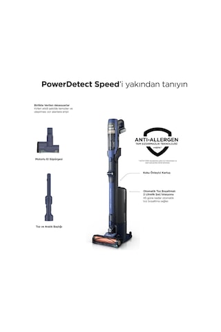 Shark IA3241EUT PowerDetect Speed Clean & Empty Auto Empty Sistemli Pet Başlıklı Şarjlı Dikey Süpürge