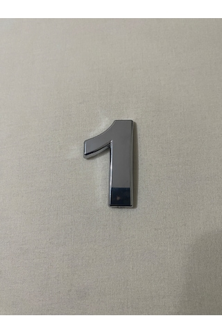 1 Bir Numara Yapışkanlı Daire Bina Villa Kapı Numarası Krom Crom 4 Cmx5cm No:1 Plastik