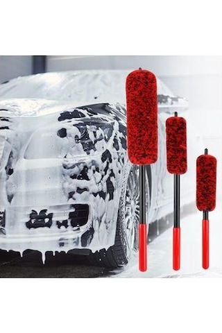 Autocher 3lü Esnek Mikrofiber Çizmeyen Jant Firçasi
