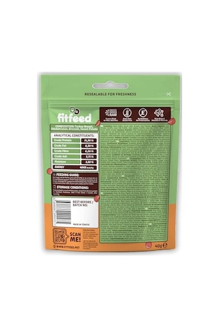Fitfeed Freeze-dried Çiğ Hindi & Tatlı Patates Kedi Ödül Maması 40g