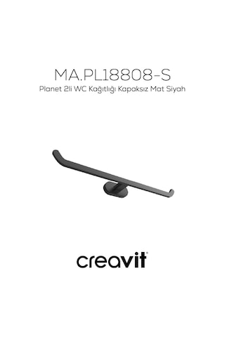 Creavit PL18808-S Planet 2li WC Kağıtlığı Kapaksız Mat Siyah