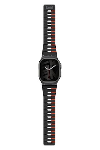 Watch Ultra 49mm Skinarma Gemini Serisi Tpu Magnetik Silikon Kordon Siyah-turuncu Siyah - Turuncu