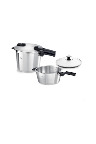 Fissler Vitaquick Premium Cam Kapaklı 6 lt + 3.5 lt Düdüklü Tencere Seti