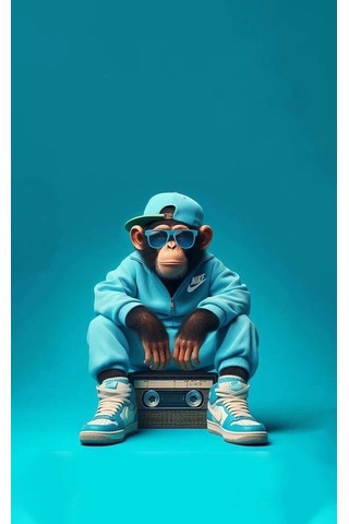 Hip Hop Sevdalısı Maymun V1 Ev Duvar Salon Güzellik Salonu Ofis Dükkan Dekarasyon Kanvas Tablo
