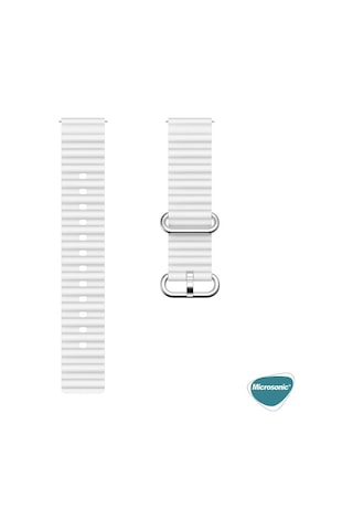 Microsonic Samsung Uyumlu Gear S3 Classic Kordon Ocean Band Beyaz