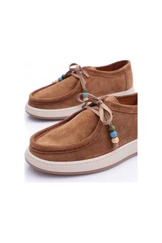Dgn 26023 Kadin Oxford Ayakkabi Camel Süet