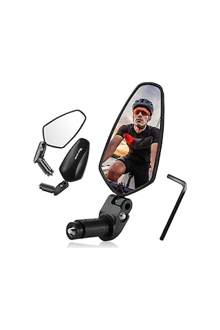 Bisiklet Dikiz Aynası Ayarlanabilir Ayna Mtb Katlanır Dikiz Aynası Bisiklet Gidon Aynaları,black 1pc Short
