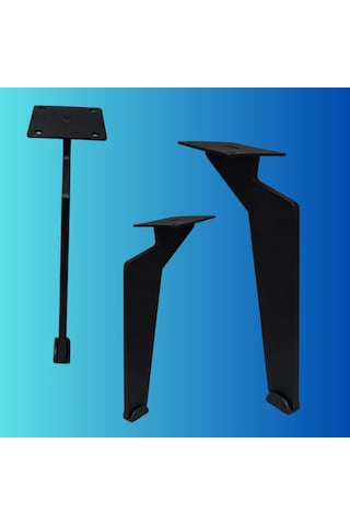 17 Cm Metal Tabanca Ayak Koltuk Ayağı Mobilya Ayağı Ünite Ayağı Konsol Ayağı Puf Berjer Ayağı Siyah