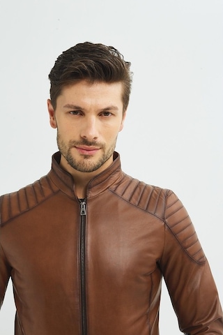İkbal Jack Taba / Gerçek Erkek Deri Mont Em-0521T