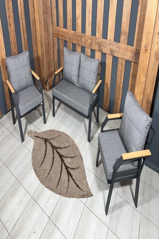 Ard & Garden Kavacık 2 1 1 Masa Bahçe Mobilyası, Balkon Çay Seti, Bahçe Koltuk Takımı, Balkon Takımı Gri