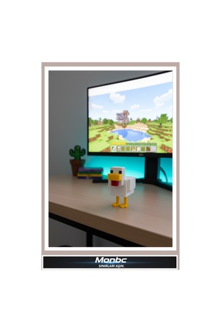 Monbc Minecraft Tavuk 3d Tasarım Dekoratif Biblo, Hediyelik Ve Ev Ofis İçin Şık Aksesuar