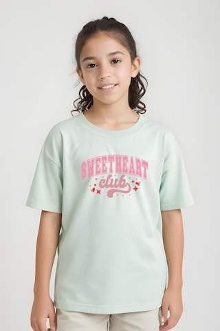Fyk Kids Kız Çocuk Sweatheard Club Baskılı Tişört Mint Yeşil