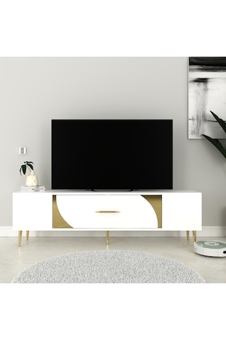 Dekop2ct Tv Sehpası Beyaz-altın