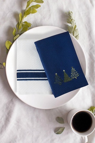 Ecocotton Elvin Yılbaşı Pamuklu 2'li Kurulama Havlusu