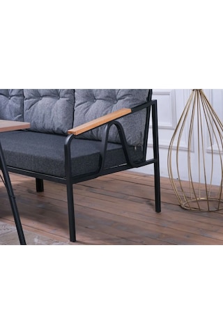 Pimango Pi Angel Bahçe Balkon Mutfak L Köşe Takımı 180 x 180 CM Gri - Siyah Açık Gri