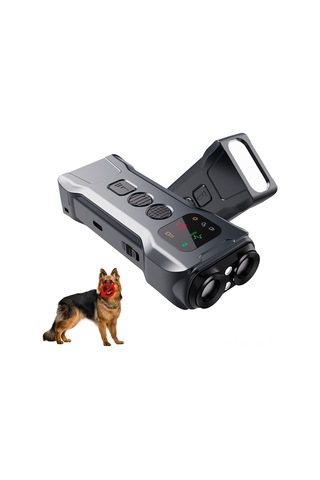 Folinda Siyah P9 Ultrasonik Köpek Antrenörü - 15-30khz Çift Frekanslı, El Fenerli, İç Bataryalı, Köpek Havlamasını Durdurma Ve Kötü Davranışları Engelleme Aleti
