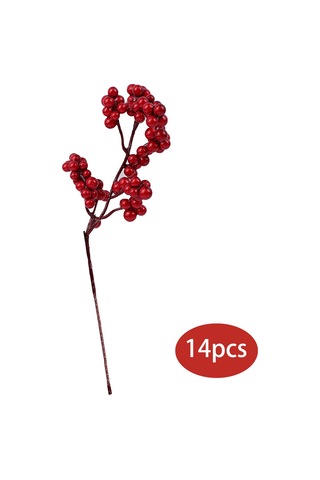"14pcs Yapay Kırmızı Berry Sapları - 12 İnç Gerçekçi Meyve, Yeşil Yapraklarla, Tatil Ağacı, Çelenkler, Centerpieces, Dıy El Sanatları Ve Şenlikli Ev Süslemeleri İçin Noel Meyve Dalları İle Seçimler"