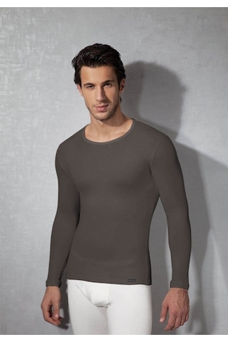 Doreanse Erkek Termal Polyester Yuvarlak Yaka Uzun Kollu T Shirt 2960 Siyah