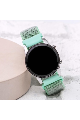 Turkuaz Cırtlı Yapışır Kordon Led Unisex Kadın Saat St-304059