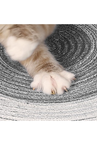 Moveevo 14'' Doğal Ramie Kedi Tırmalama Matı Yuvarlak Tırnak Törpüleme & Rahat Uyku Halısı Mobilya Koruma