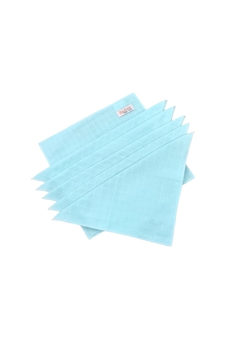 Pamuk Muslin Kumaş Bebek Ağız Mendili Mavi 26x26cm Mavi