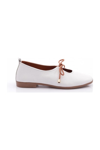 Dgn 5018 Kadin Fiyonk Detayli Babet Beyaz Floater