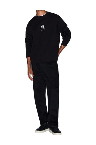 Erkek Regular Fit Nakışlı Yazı Logolu Sweatshirt - Siyah Black Beauty