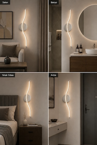 AvizeGO Vetro Modern Led Duvar Apliği Günışığı Gri