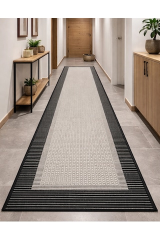 Mess Modern Dekoratif Yumuşak Dokulu Sisal Halı 3945 Gri Siyah Çok Renkli