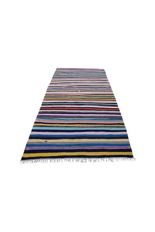Kilim Antik El Dokuma Pamuklu Anadolu Yörük Kilimi 0076 - Yeni - Çok Renkli